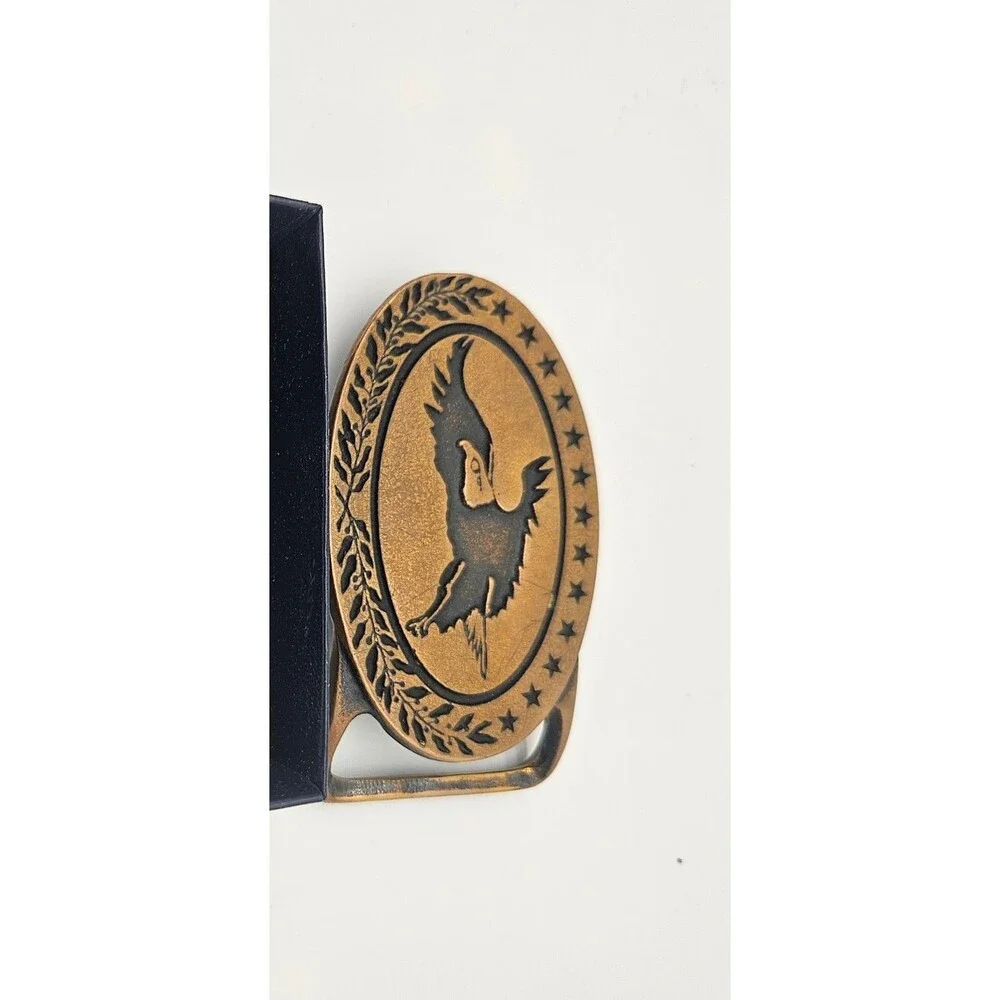 Bald Eagle Belt Buckle Stars Patriotic Americana Brass